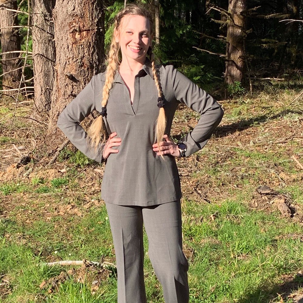 Theory Grey Pantsuit Lycra/Wool Pant & Jacket M 8 - Picture 9 of 16